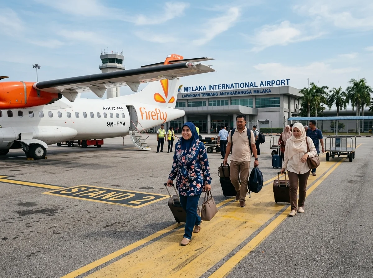 Kapal terbang di Lapangan Terbang Melaka