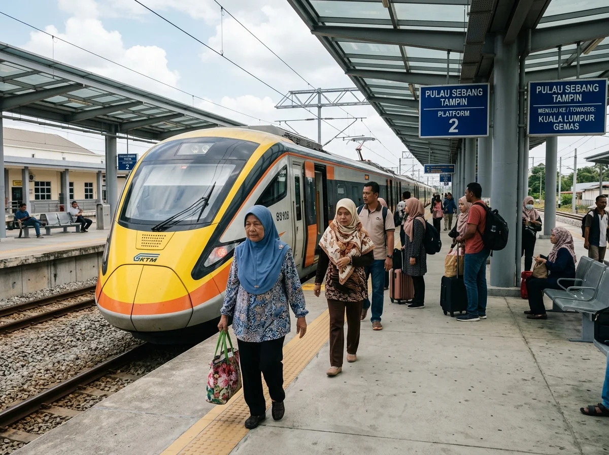 Tren KTM di stesen Pulau Sebang Tampin