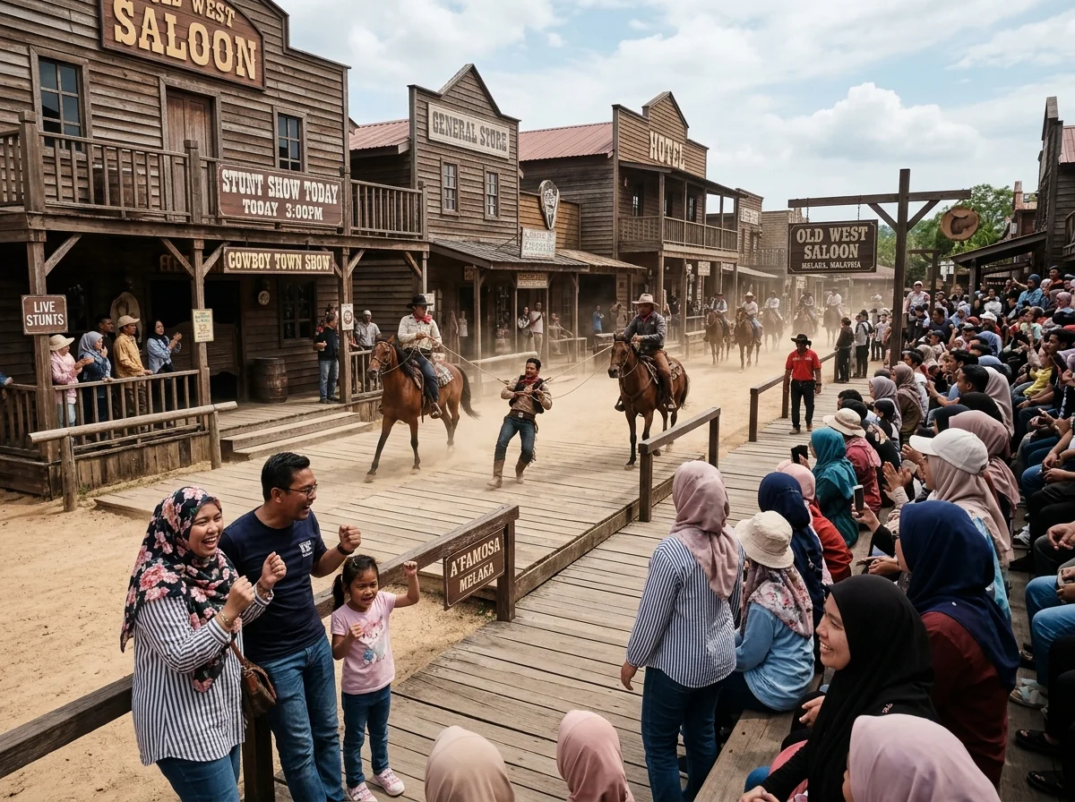 Pertunjukan koboi di Old West A'Famosa