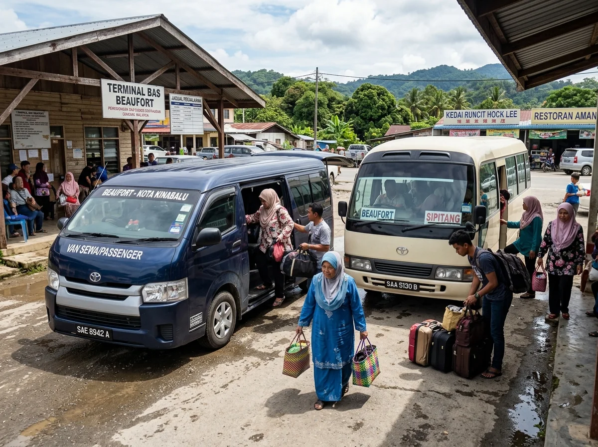 Bas dan van dari Kota Kinabalu ke Beaufort