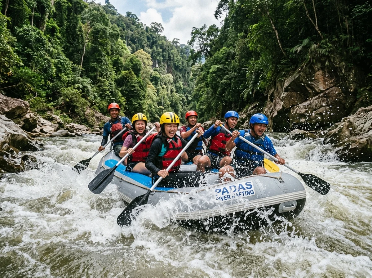 Rafting air deras di Sungai Padas, Beaufort