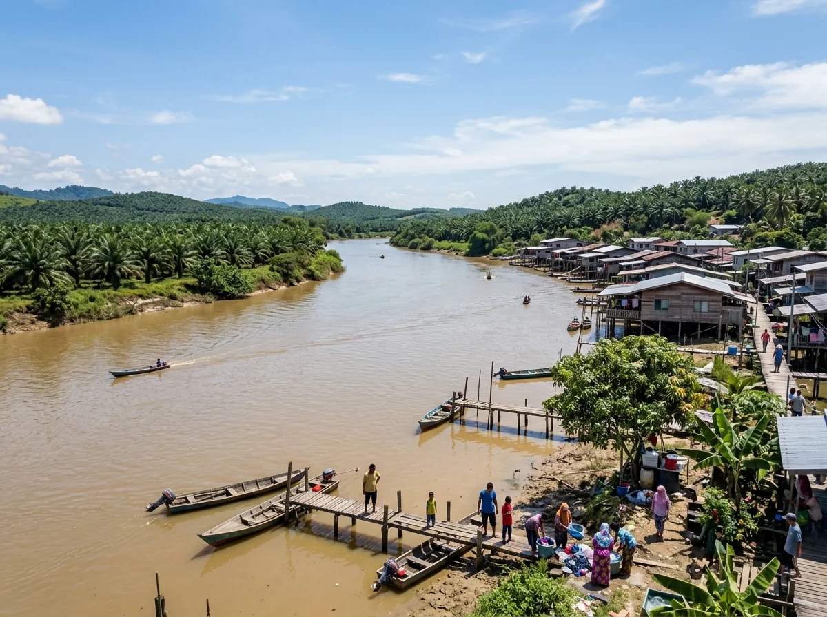 Sungai Padas dan pemandangan luar bandar Beaufort