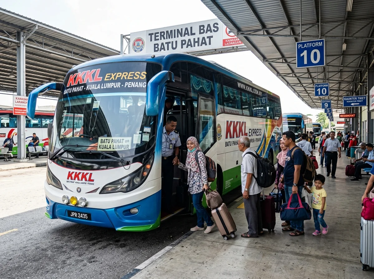 Bas ekspres di Terminal Bas Batu Pahat