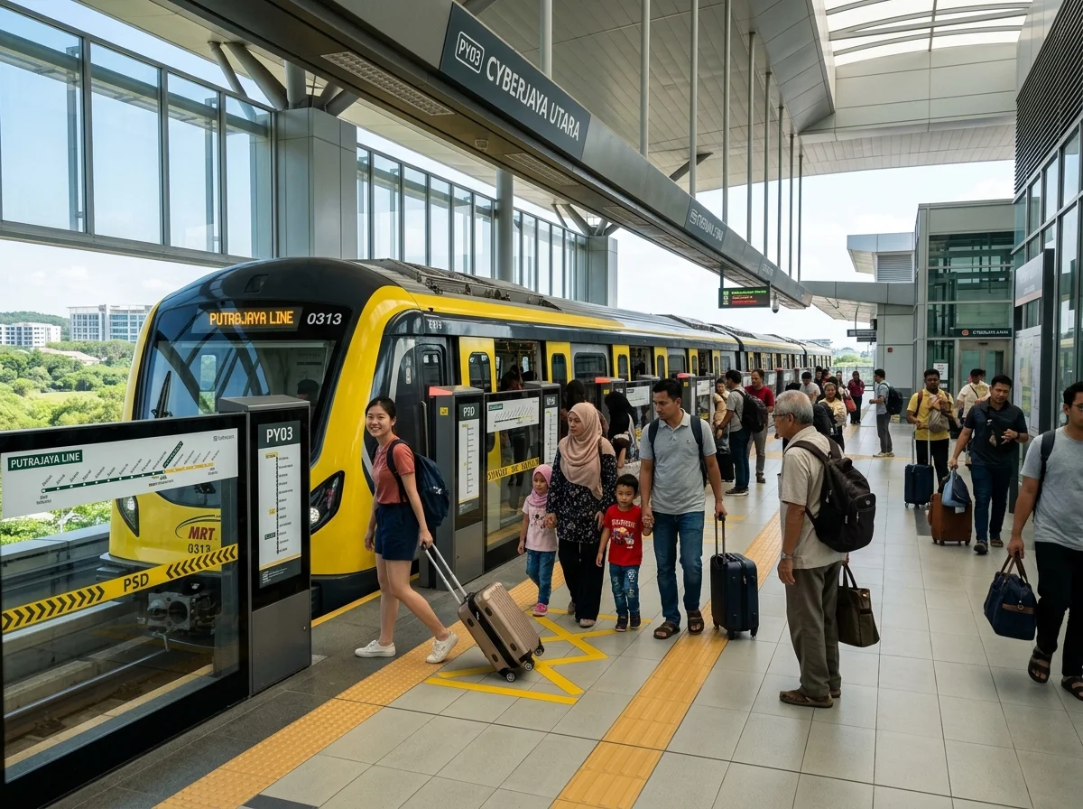 Tren MRT Laluan Putrajaya berhampiran Cyberjaya