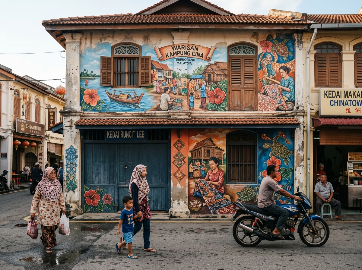 Kampung Cina dengan bangunan heritage dan seni jalanan
