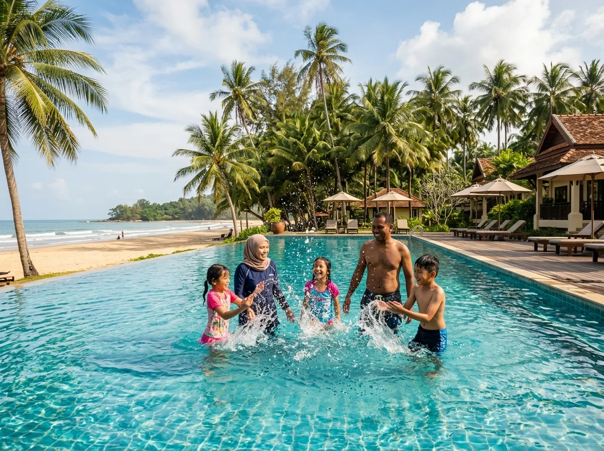 Kolam renang resort untuk kanak-kanak di Cherating