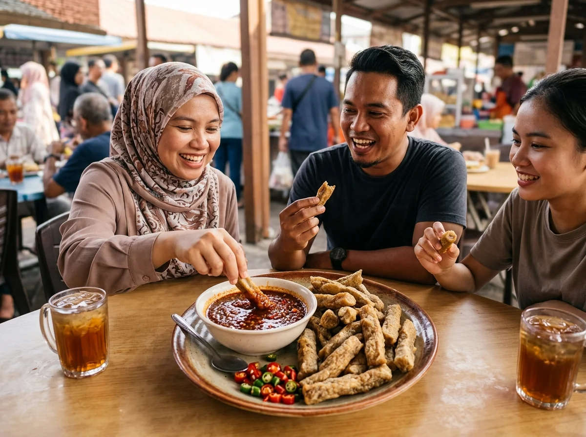 Keropok lekor Terengganu dengan sos cili