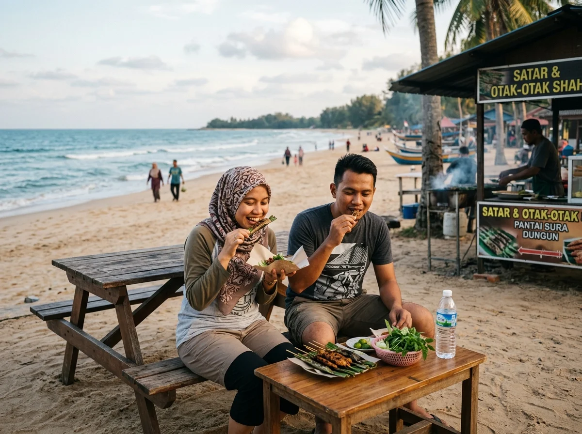 Hari 1 bersantai di pantai bandar Dungun
