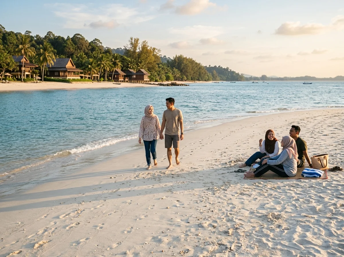 Pantai pasir putih Tanjung Jara berhampiran resort