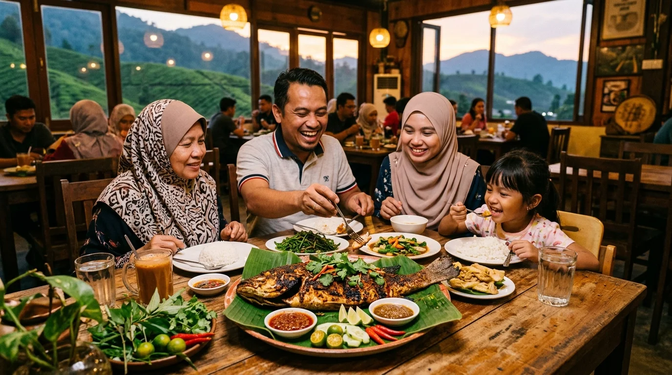 Ikan bakar segar di restoran Cameron Highlands