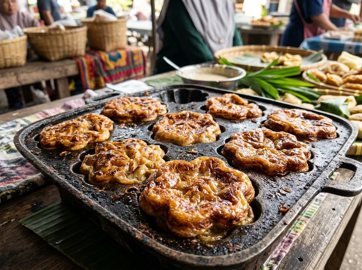 Akok kuih tradisional Kelantan dalam acuan khas