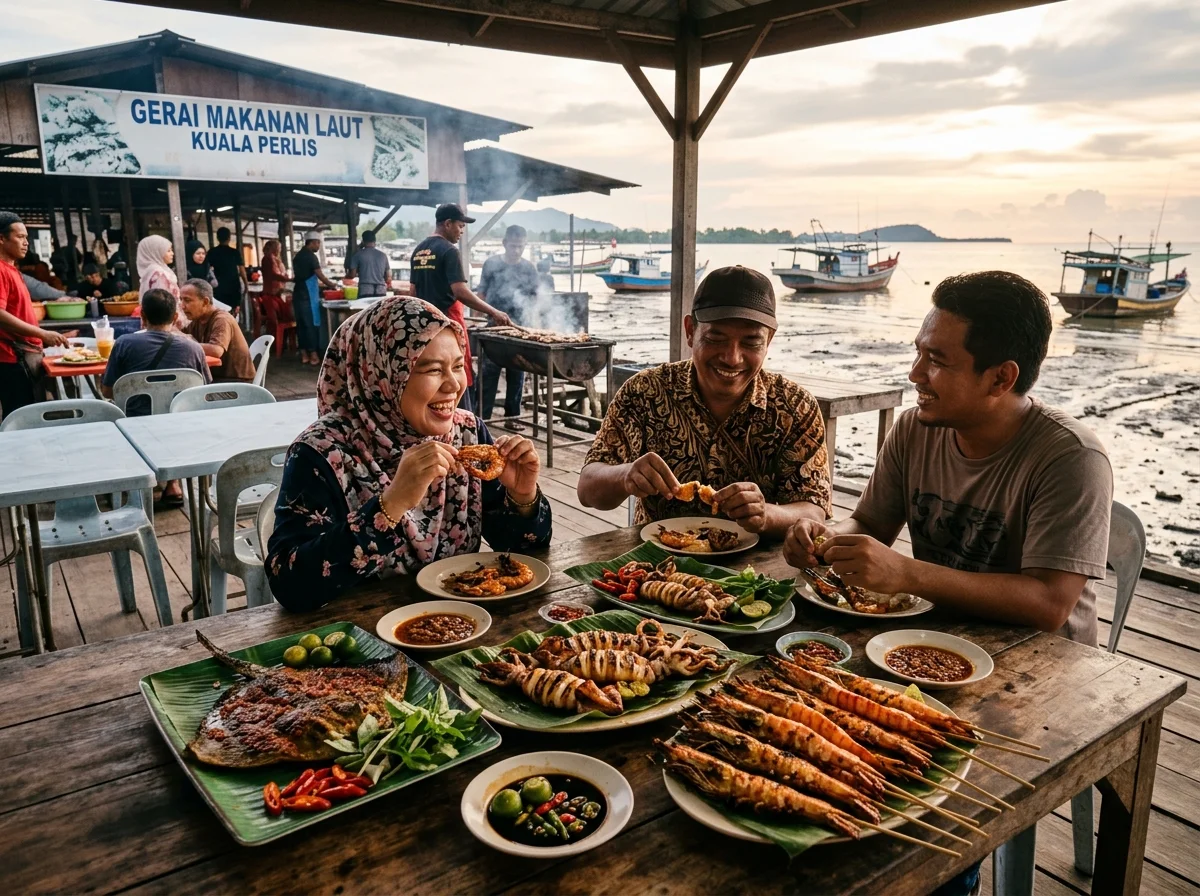 Makanan laut segar di Kuala Perlis