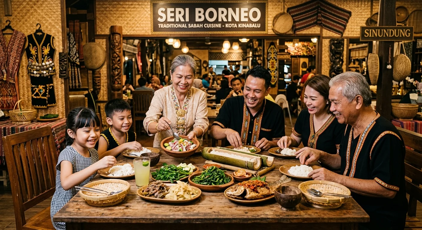 Seri Borneo Restaurant KK — masakan tradisional Kadazan halal