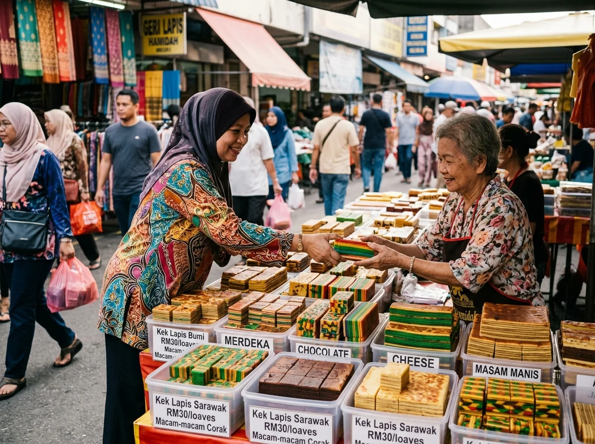 Hari 3 — beli oleh-oleh kek lapis Sarawak di Sibu