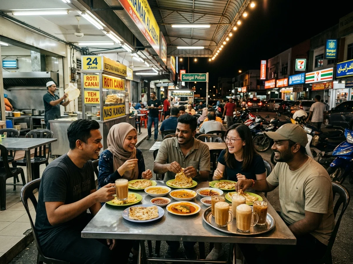 Restoran mamak 24 jam di Sungai Petani dengan roti canai dan teh tarik