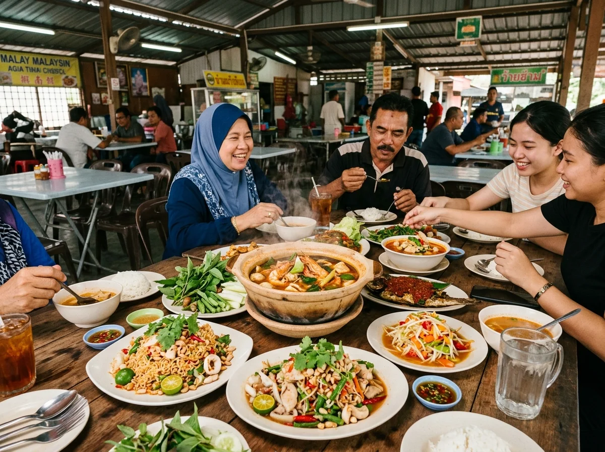 Masakan Thai tom yam dan kerabu di Sungai Petani