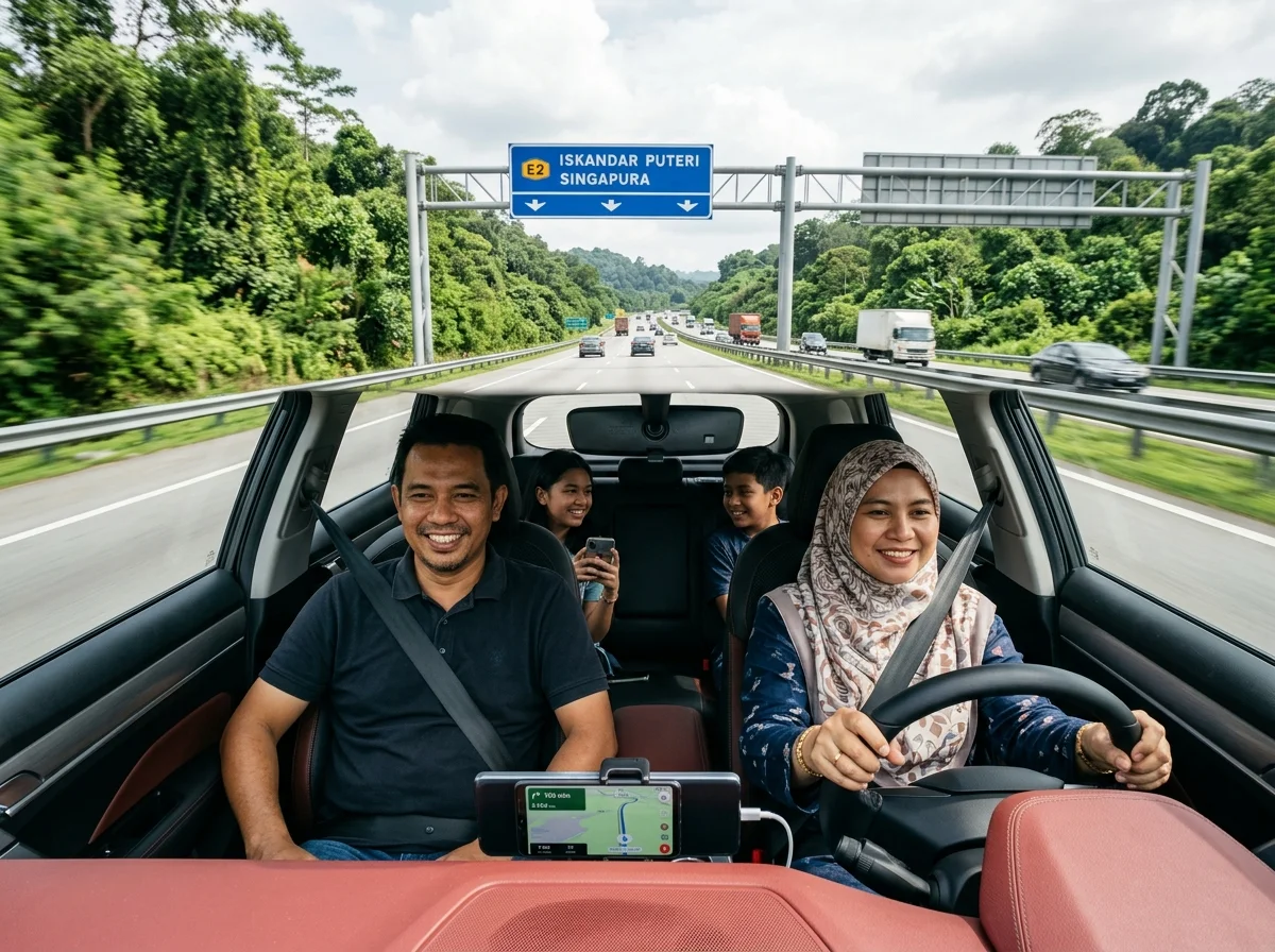 Memandu di Lebuhraya Utara-Selatan menuju Iskandar Puteri