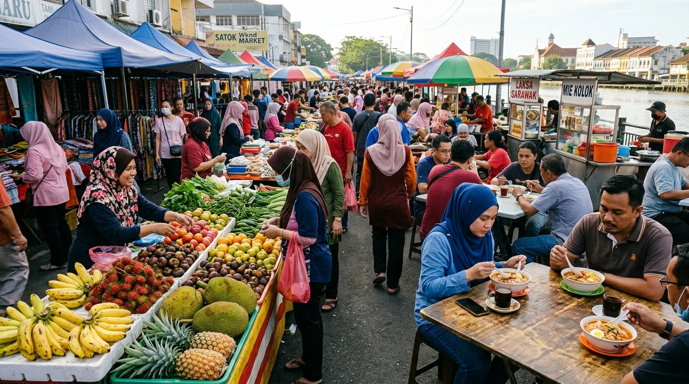Hari 4 Kuching — Pagi santai dan pasar Satok