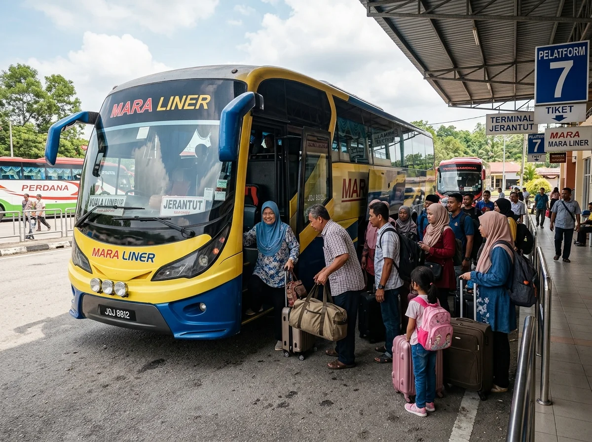 Bas ekspres di terminal Jerantut