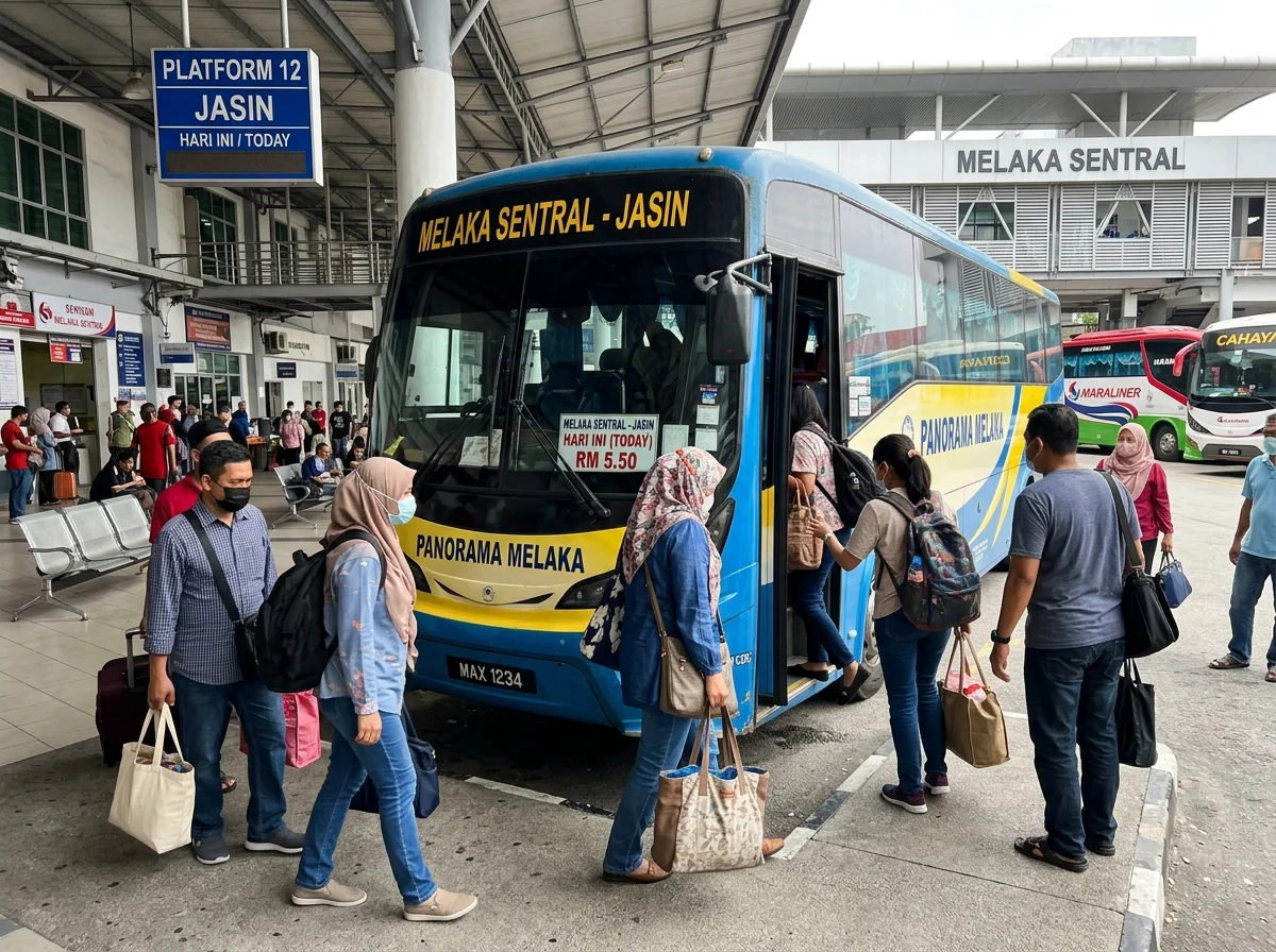 Bas di Melaka Sentral menuju Jasin