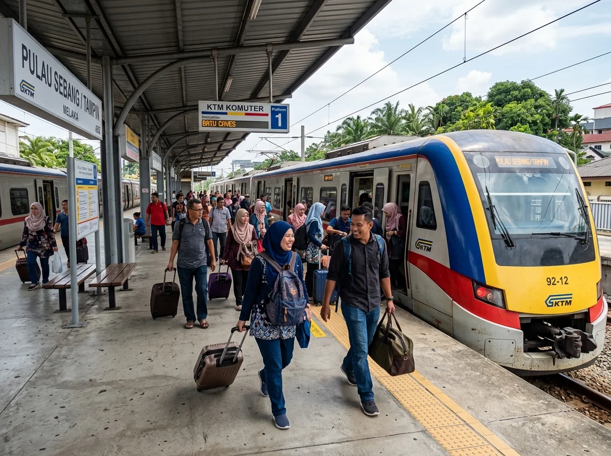 Tren KTM di stesen Pulau Sebang/Tampin
