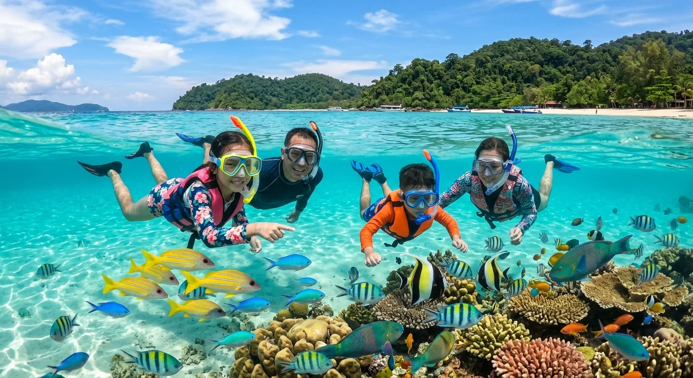 Taman Tunku Abdul Rahman KK — snorkeling dan pulau untuk kanak-kanak