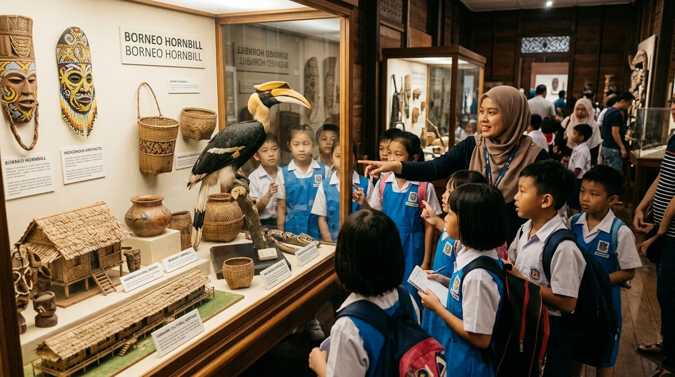 Kanak-kanak lawatan muzium Sarawak