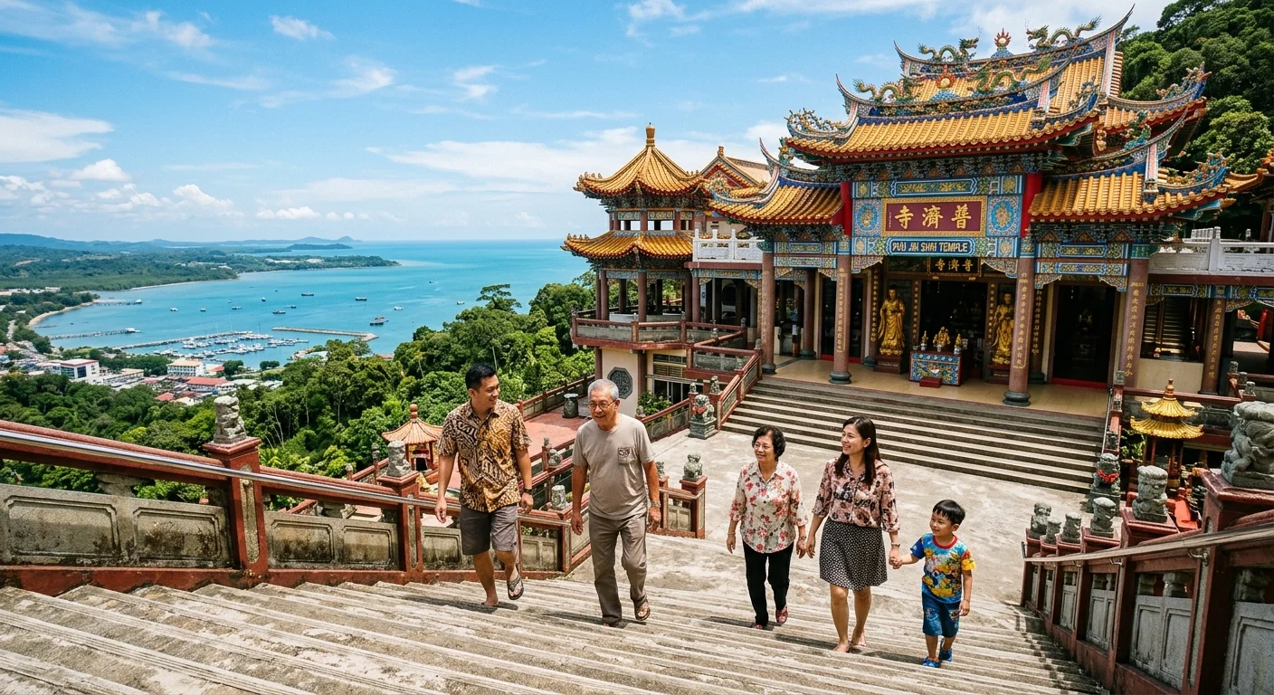Puu Jih Shih Buddhist Temple Sandakan — kuil di bukit untuk keluarga
