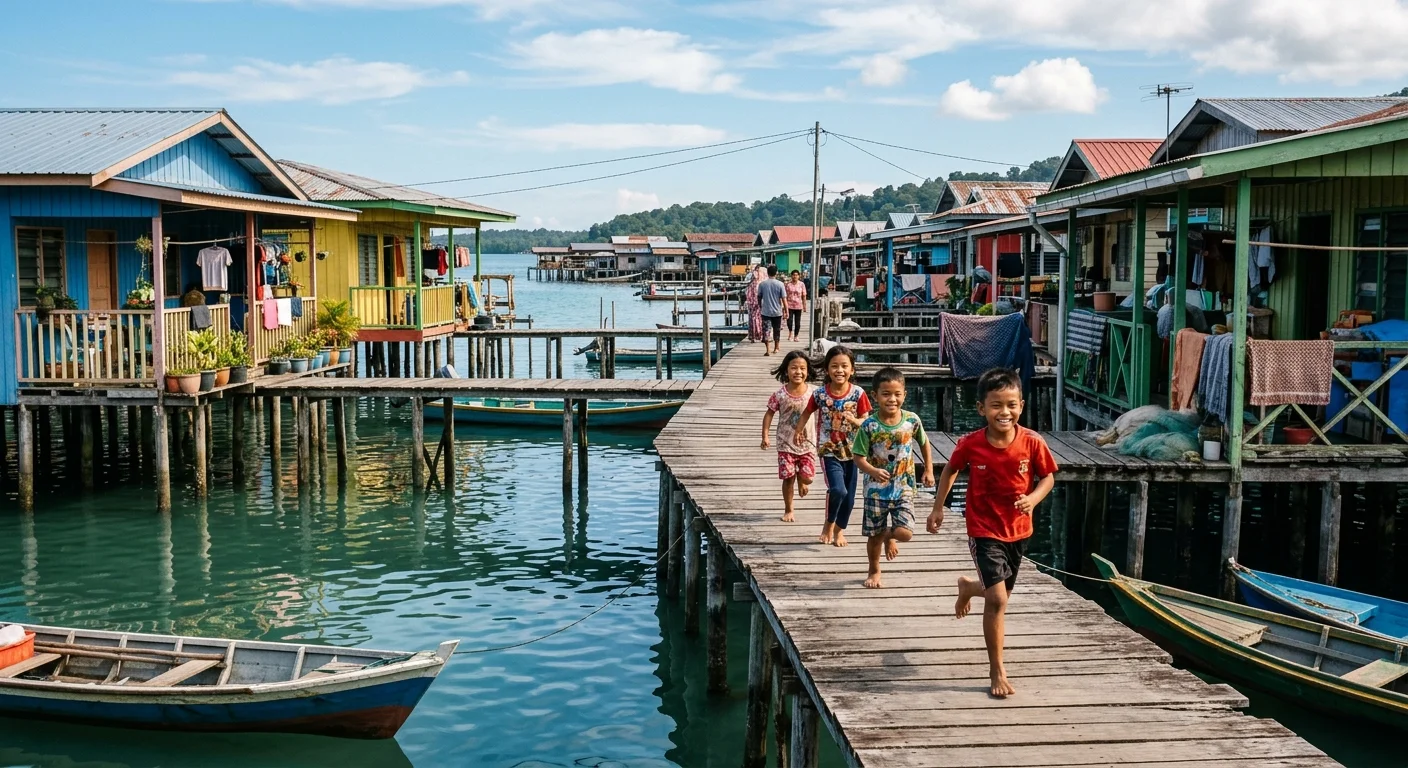 Sim Sim Water Village Sandakan — kampung air untuk kanak-kanak