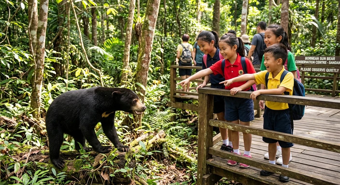 Sun Bear Conservation Centre Sandakan — beruang madu untuk kanak-kanak