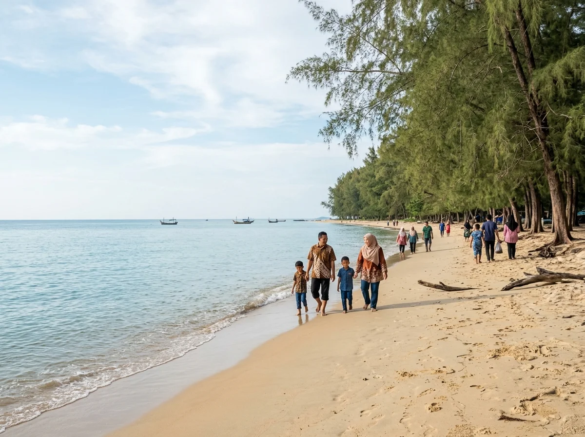 Pantai Air Tawar percuma di tanah besar