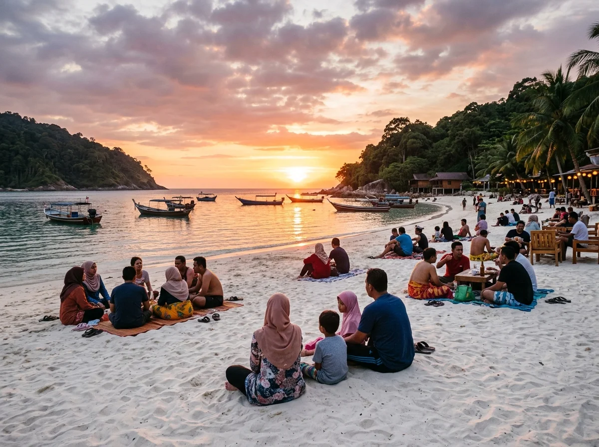 Hari 3 pagi santai di pantai sebelum feri pulang