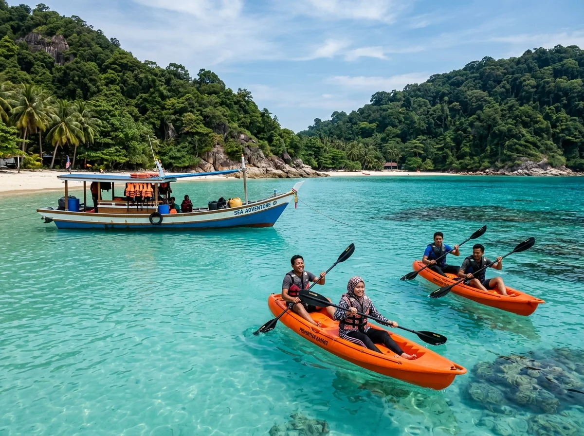 Island hopping dan kayak di perairan Perhentian
