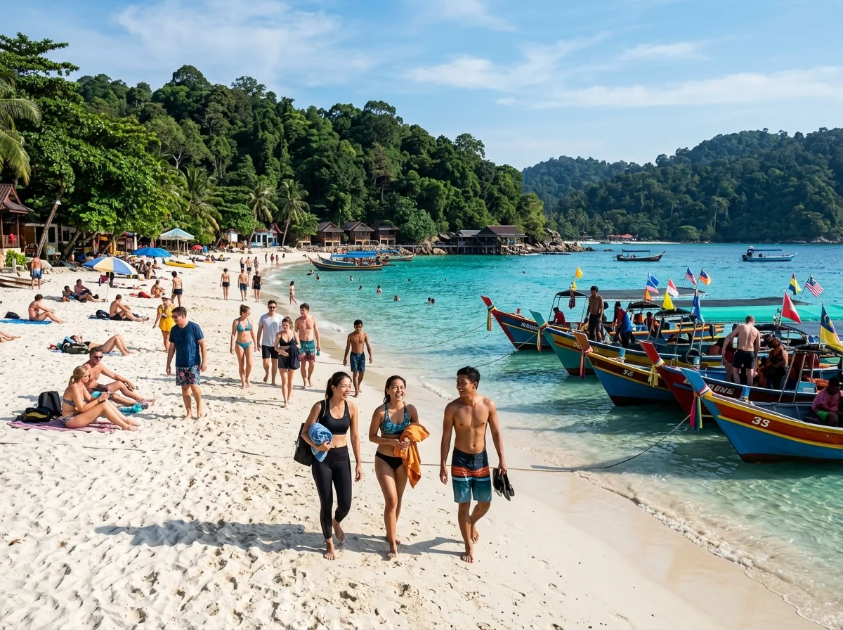 Pantai pasir putih Pulau Perhentian Kecil