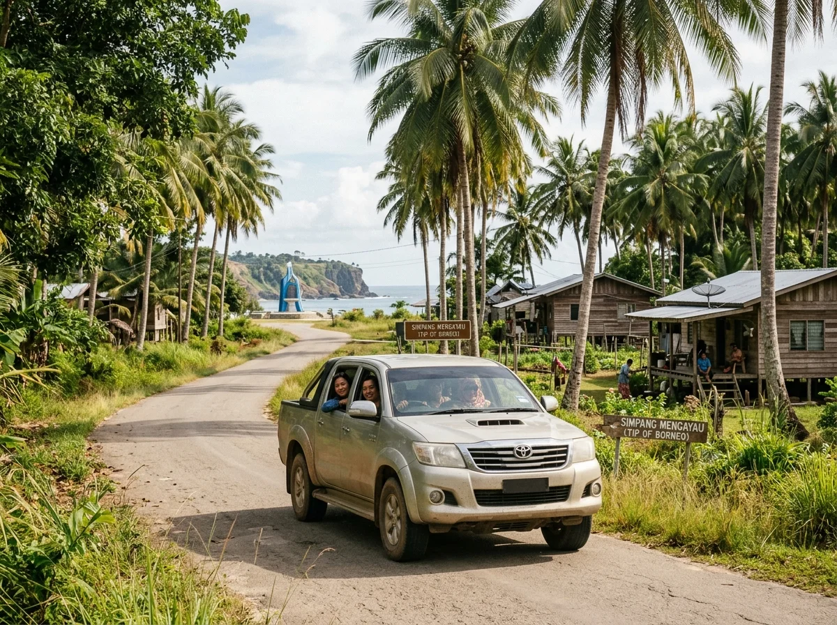 Bergerak di jalan luar bandar sekitar Kudat