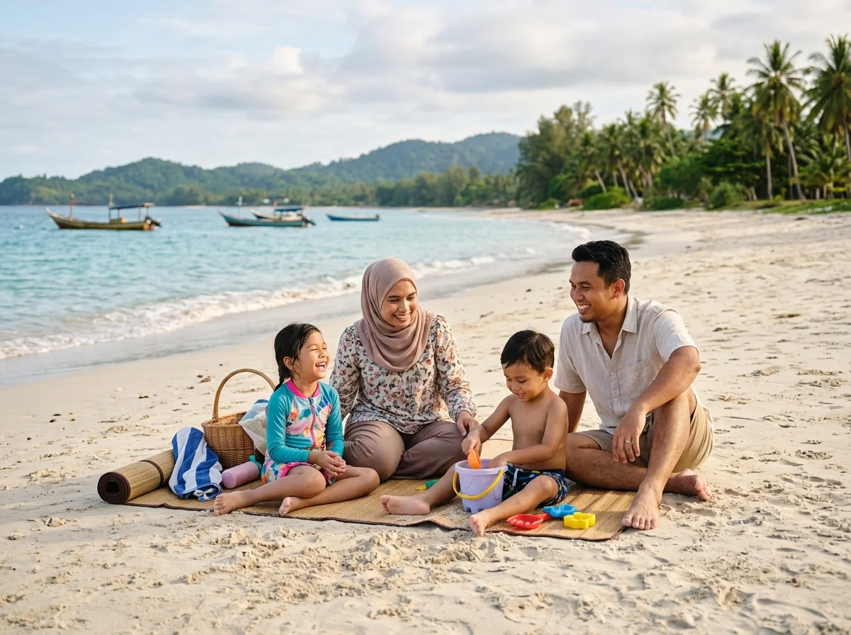 Hari 3 bersantai di pantai sebelum balik KK