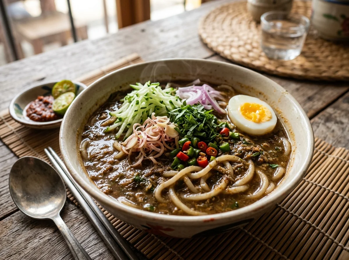 Laksa Kuala Kangsar dengan kuah ikan pekat