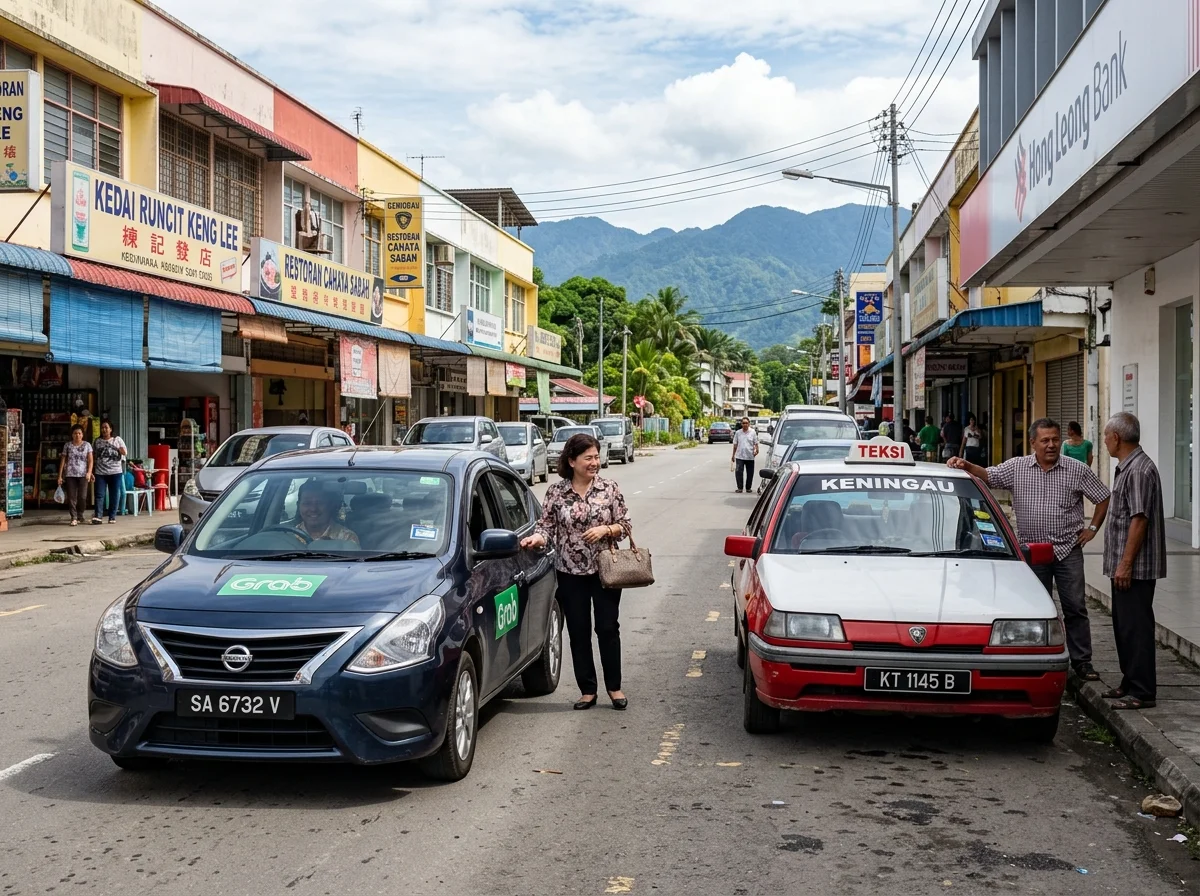 Teksi dan e-hailing di bandar Keningau