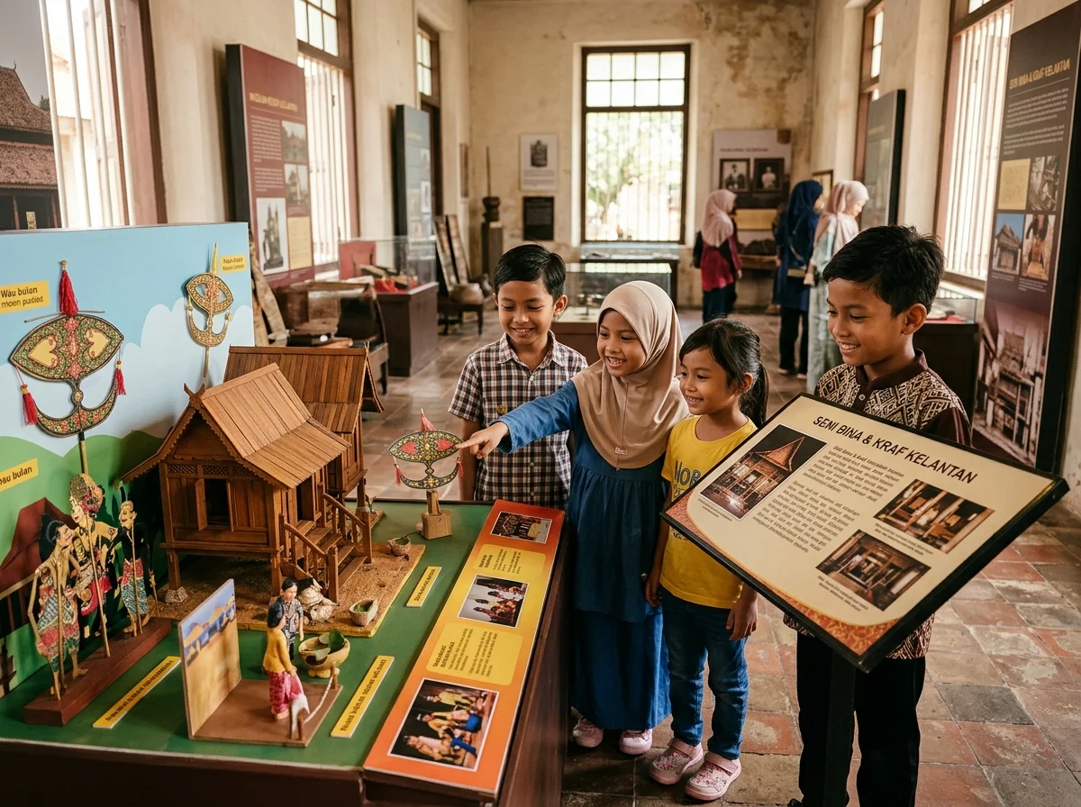 Pameran budaya Kelantan di Muzium Negeri yang menarik untuk kanak-kanak