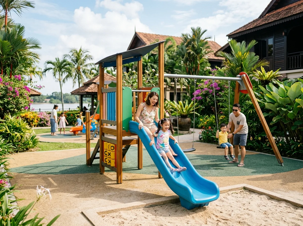 Taman permainan kanak-kanak di resort Muar