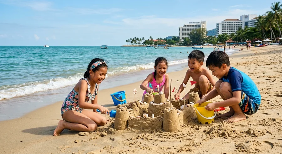 kids-penang-beach