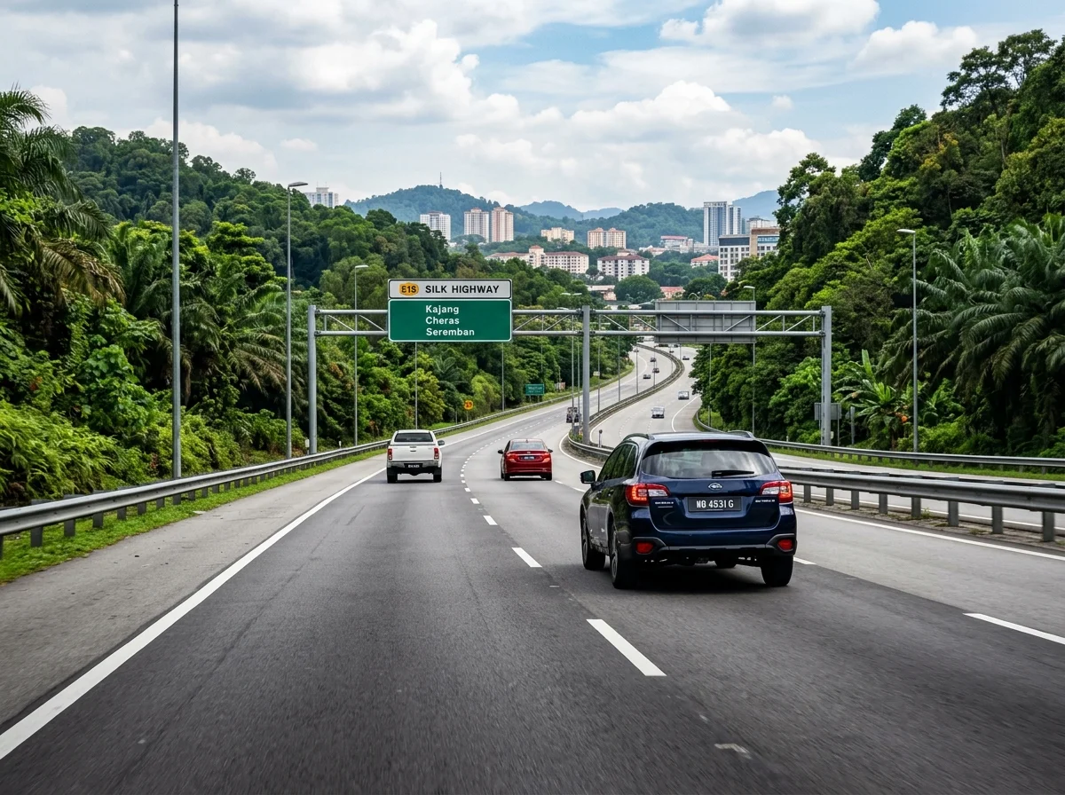 Kereta di Lebuhraya SILK menuju Kajang