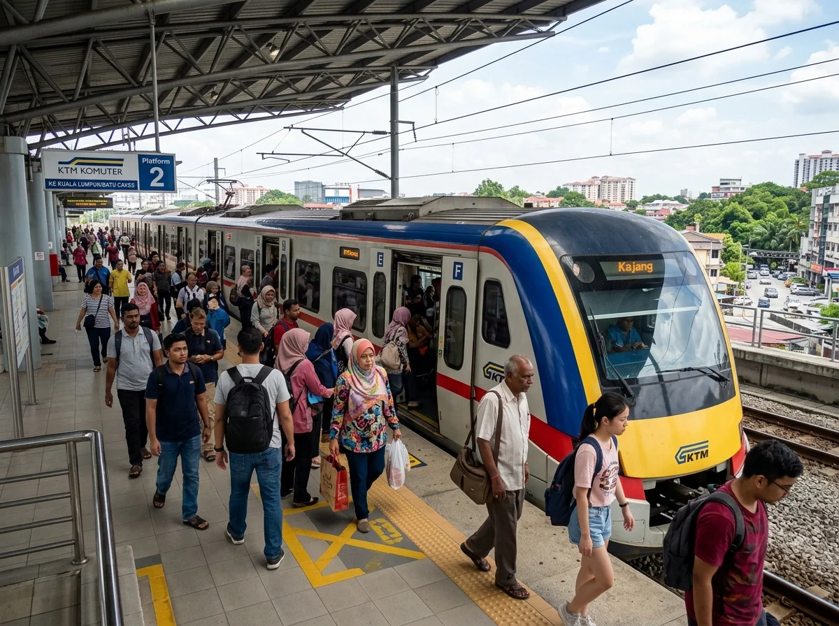 Tren KTM Komuter di stesen Kajang