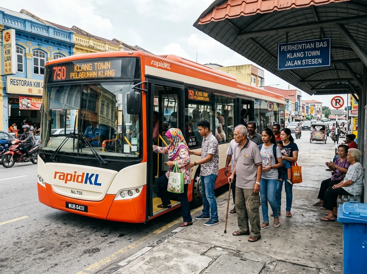 Bas awam di perhentian bandar Klang