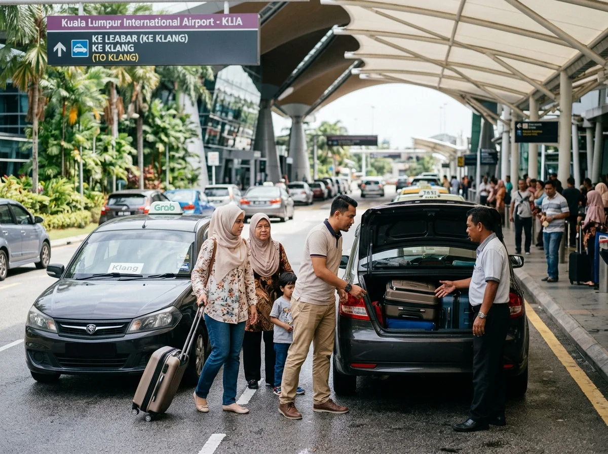 Pelancong dari lapangan terbang menuju Klang