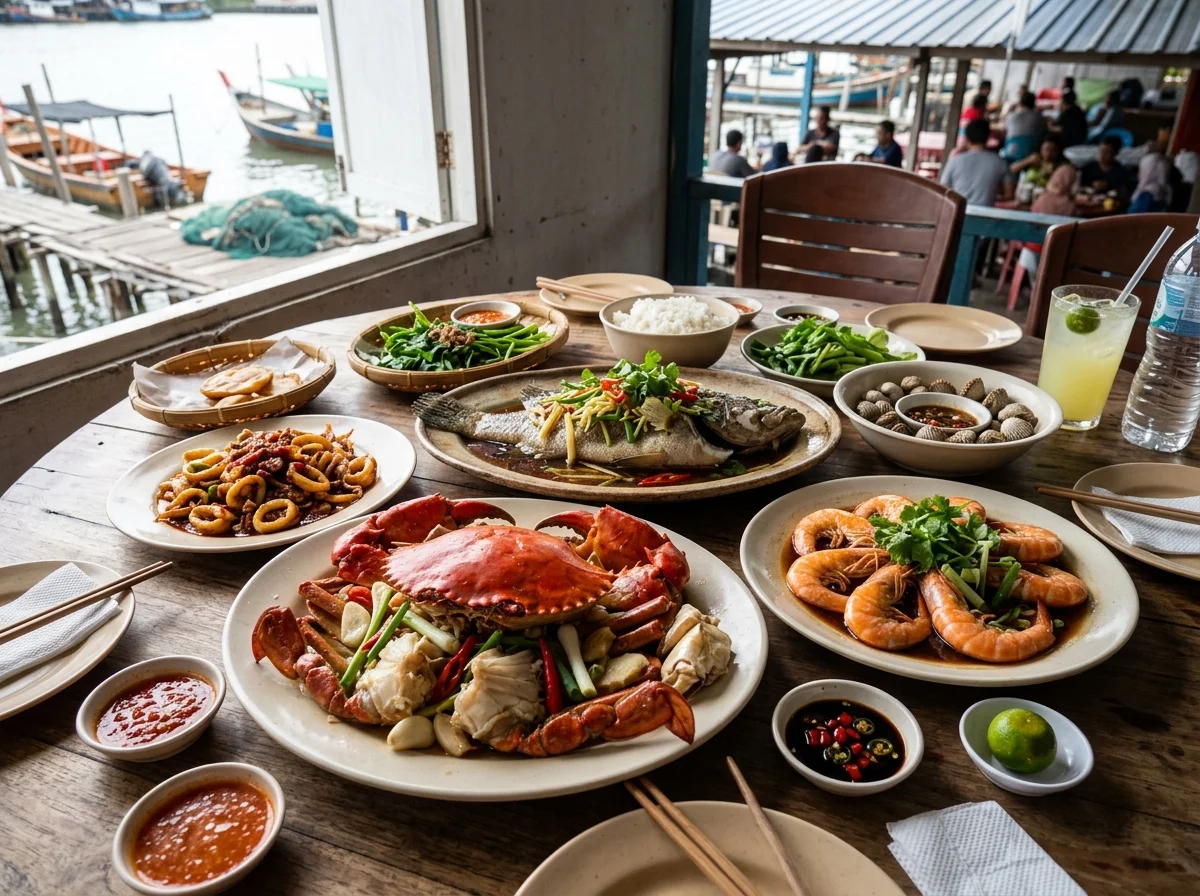 Makanan laut segar dari Pelabuhan Klang dan Pulau Ketam