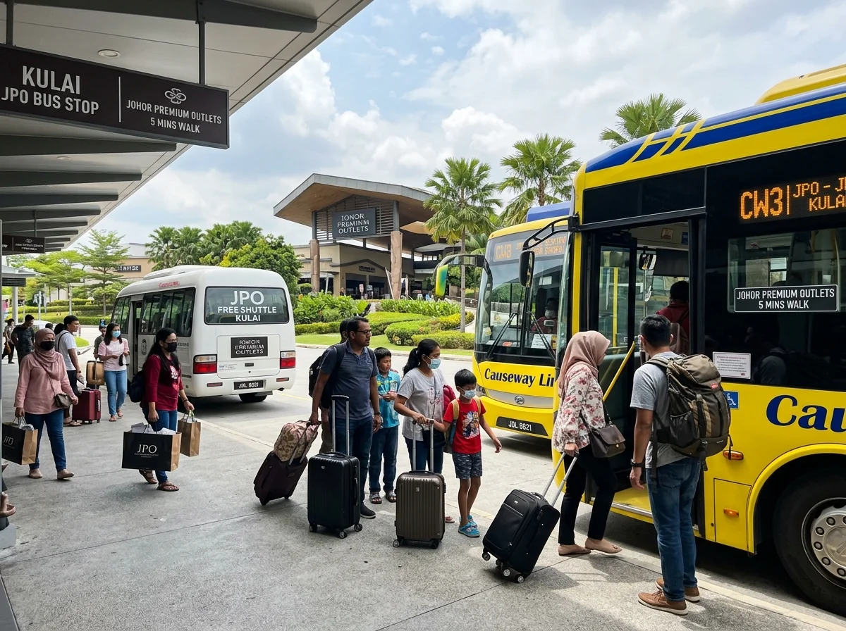 Bas shuttle JPO1 dan bas ekspres ke Kulai