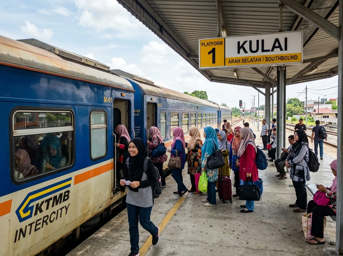 Tren KTM di stesen Kulai