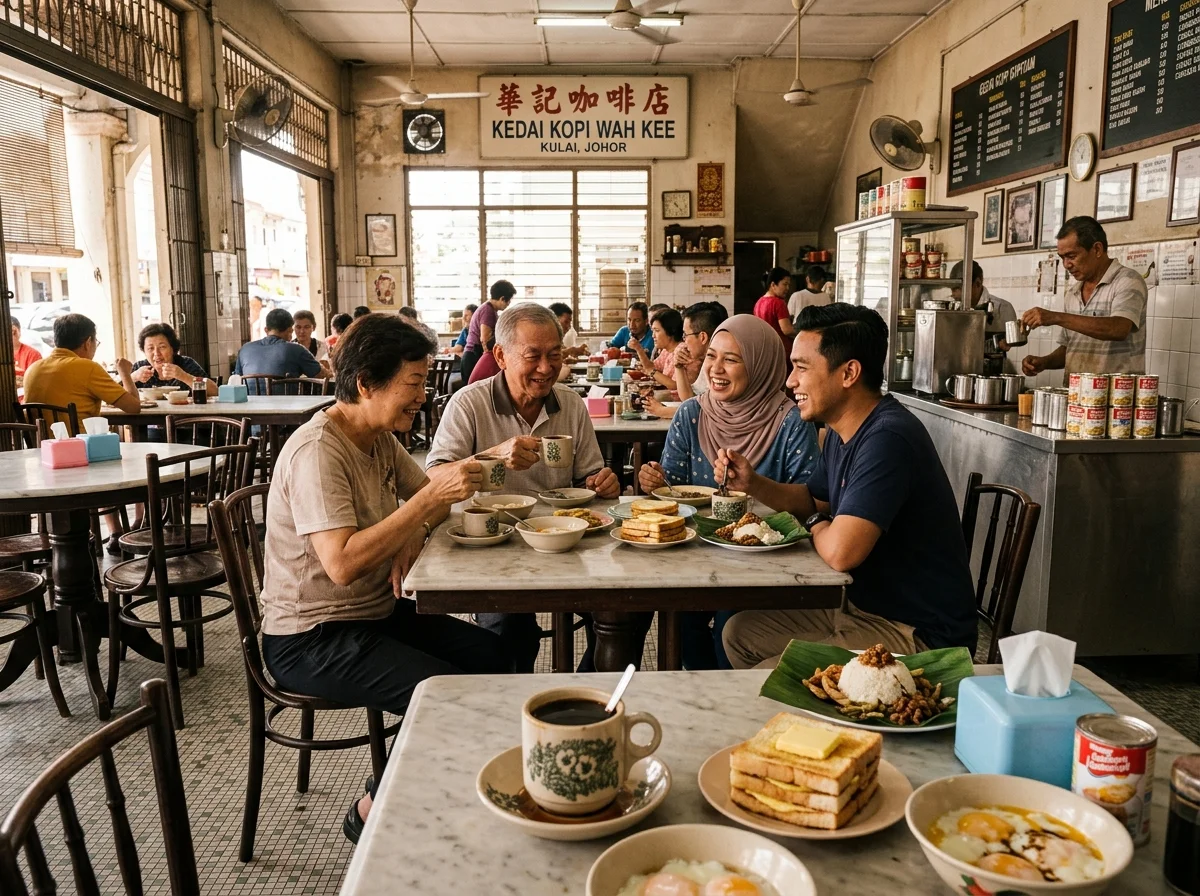 Sarapan kopitiam di pusat bandar Kulai