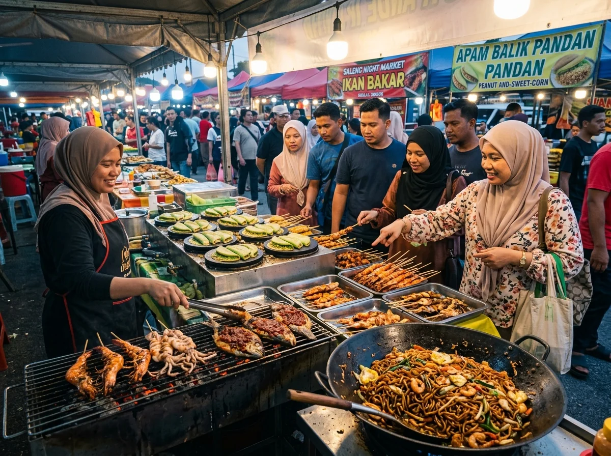 Makanan pasar malam Saleng Kulai